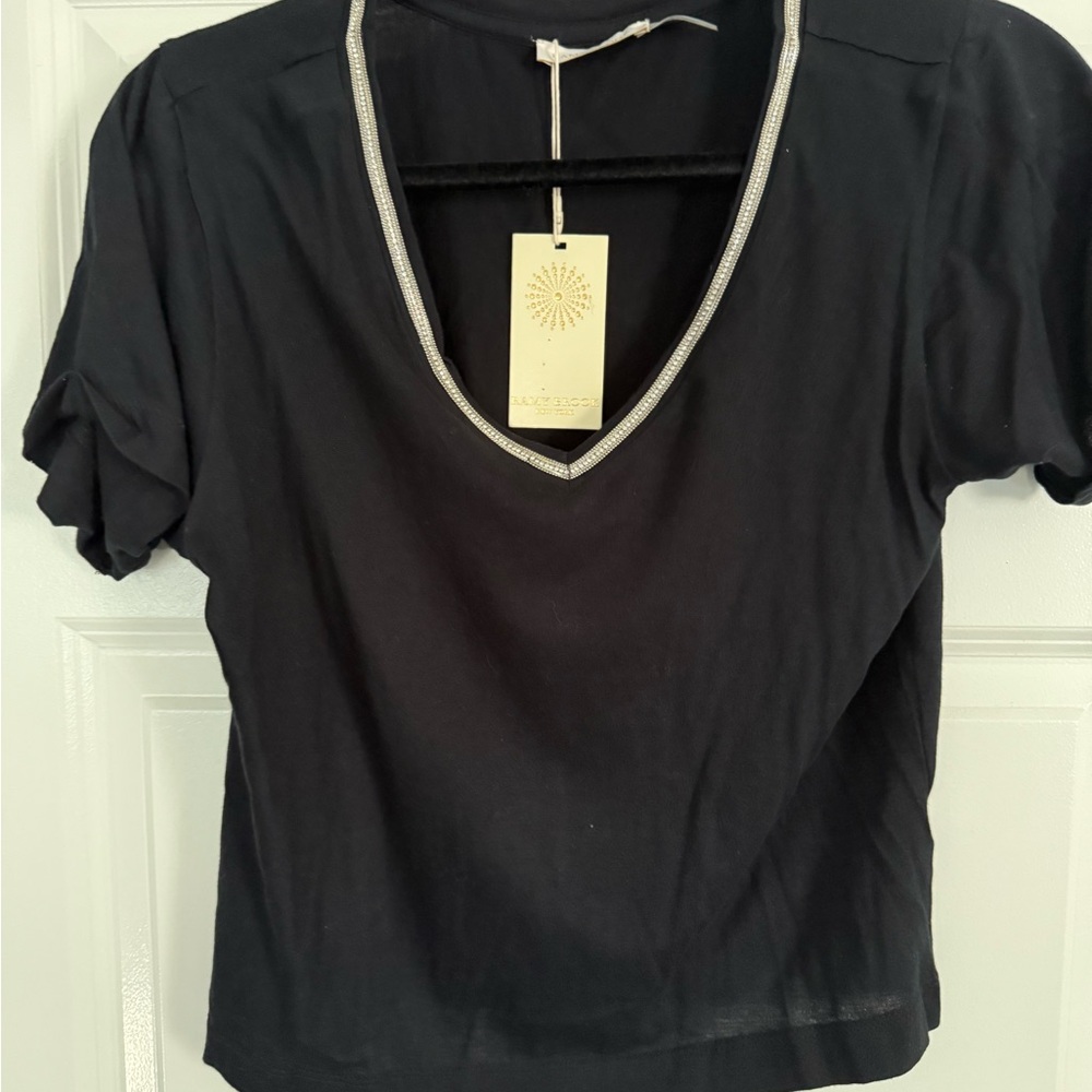Ramy Brook Black V-Neck Blouse- NWT!